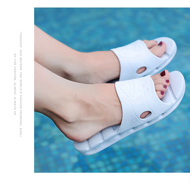 BAIHOU Side-Slipping Water-Resistant Summer Wear-Resistant Home Bathroom Quick-Drying Indoor Men's And Women's Slippers 1802 Light Blue 35-36 15