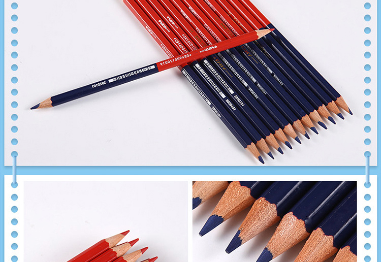 lyra德国艺雅红蓝铅笔双头设计绘图标记木工彩色铅笔12支中杆l2640101
