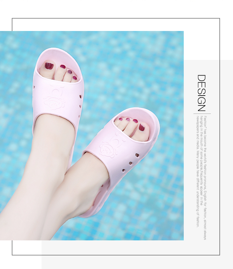 BAIHOU Bathroom Shower Side Drainage Non-Slip Massage Couple Home Use Sandals Children's Khaki 29-30 5
