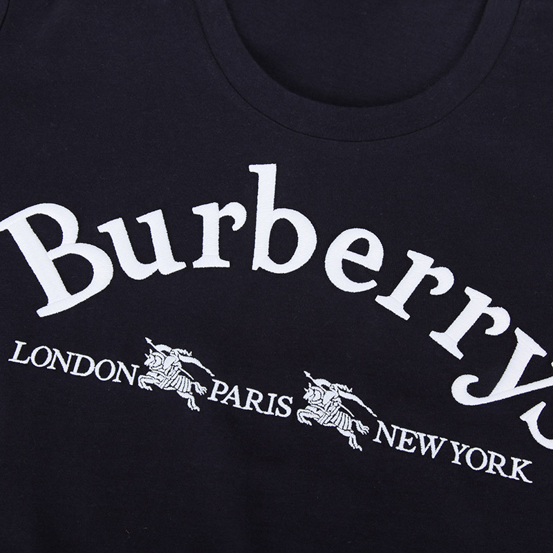 burberry 巴宝莉 女款海军蓝logo图案棉质圆领短袖t恤 80029211 xs码