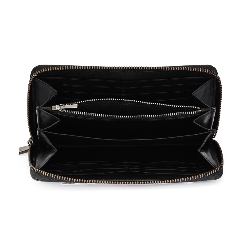 coach 蔻驰 奢侈品 男士深灰色人造革印花长款拉链钱包 74936 chr