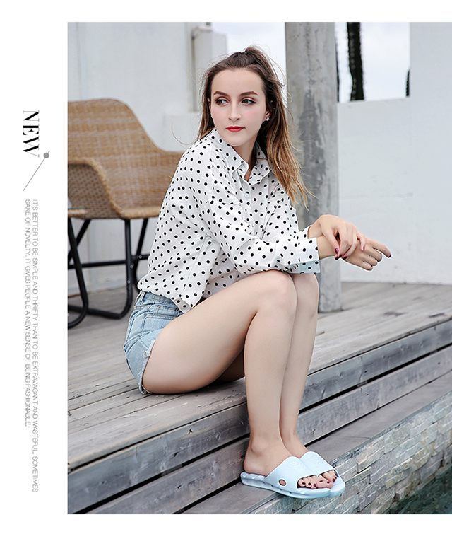 BAIHOU Side-Slipping Water-Resistant Summer Wear-Resistant Home Bathroom Quick-Drying Indoor Men's And Women's Slippers 1802 Light Blue 35-36 2