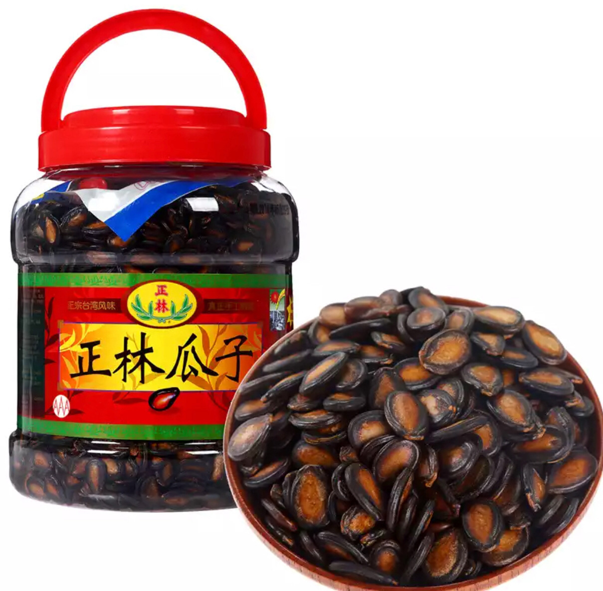 正林 坚果炒货 休闲零食 黑瓜子1200g-京东