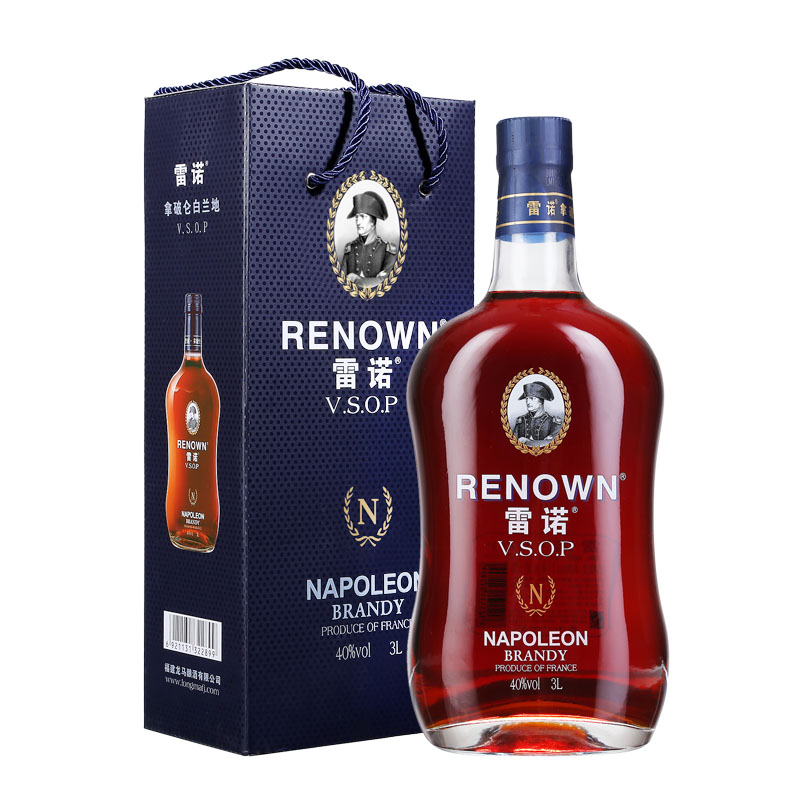 雷诺（RENOWN）拿破仑白兰地 VSOP 礼盒装洋酒烈酒3L 拿破仑vsop-京东