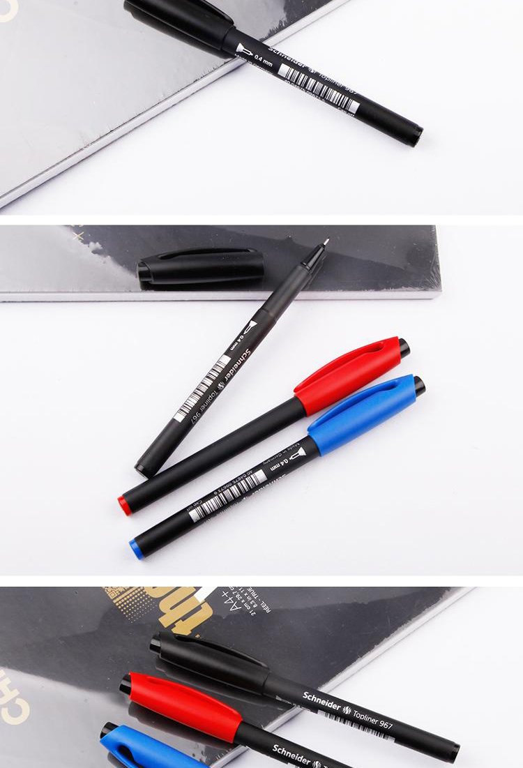 Schneider Fine Line Markers for Art Design, Anime Outlining, Drawing, German Import Sketching Pens 967 Blue 3-Pack 1