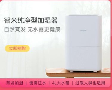 智米 SMARTMI 纯净型智米空气加湿器小米生态链蒸发式加...-京东