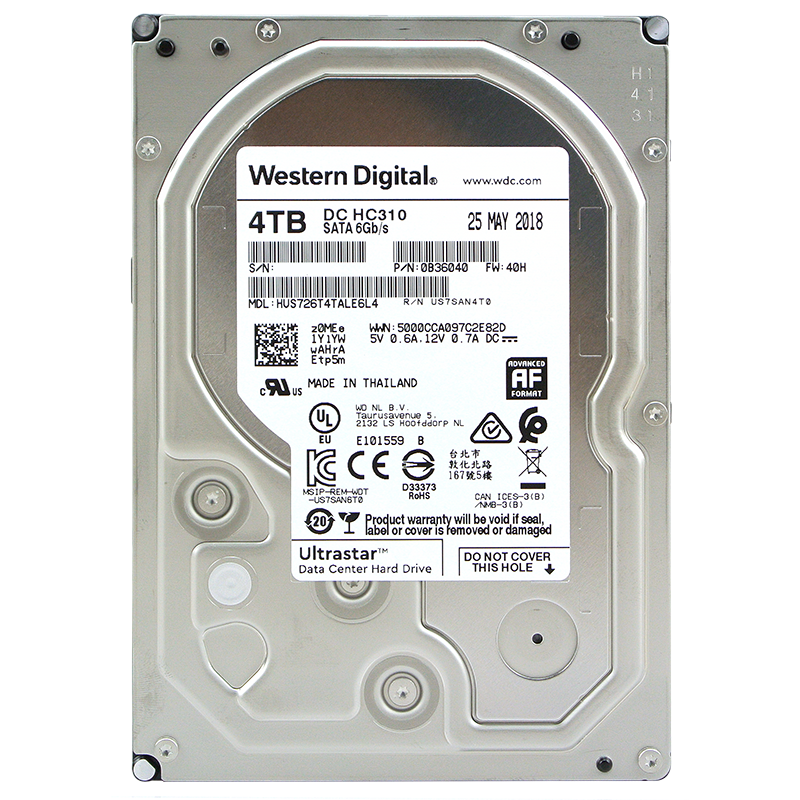 Western Digital 4TB Enterprise Mechanical Hard Drive DC HC310 SATA 7200RPM 256MB CMR Vertical Server Hard Drive 3.5-inch HUS726T4TALE6L4