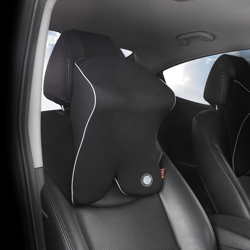 GiGi Car Headrest, Memory Foam Neck Pillow, Adjustable Height, Black