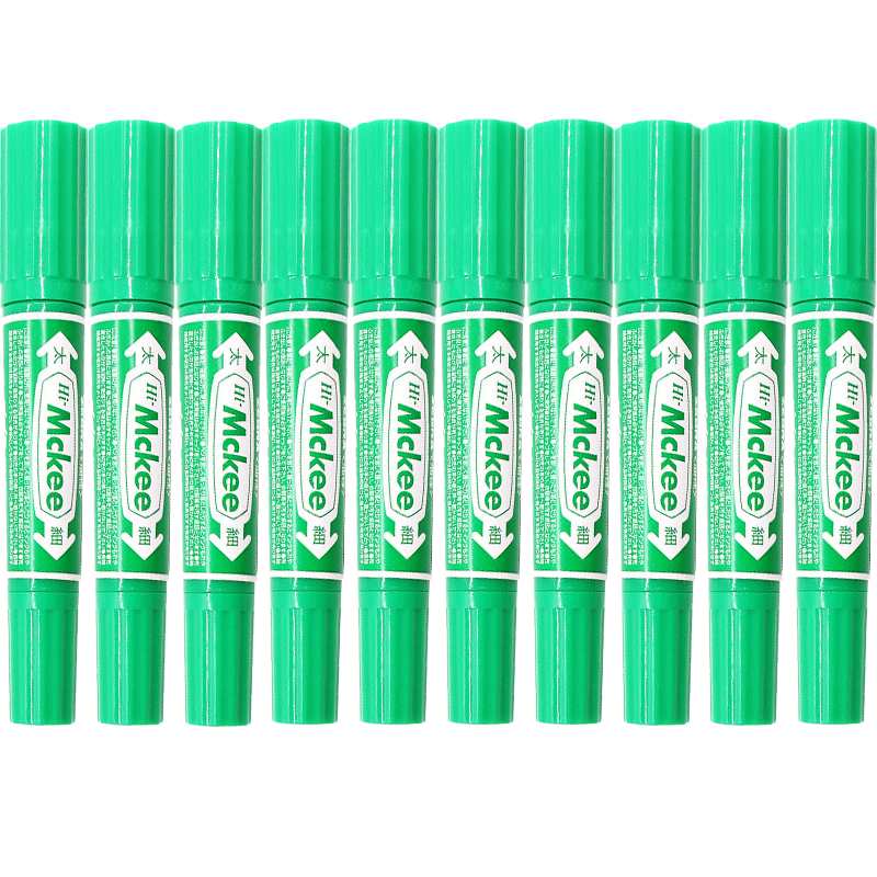 ZEBRA Double-Ended Marker Pen, Oil-Based Marker Pen, Logistics Chalky Pen, Signature Marker Pen MO-150 Green 10-Pack