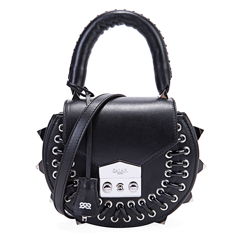 salar 女士珊瑚色牛皮圆珠装饰手拎单肩包 sr18mirg9