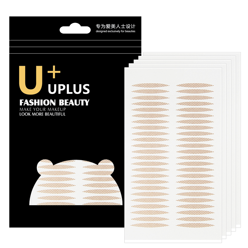 UPLUS Imitation Lace Double Eyelid Tape (Olive Shape 960 Pieces) Mesh Invisible Shaping Seamless
