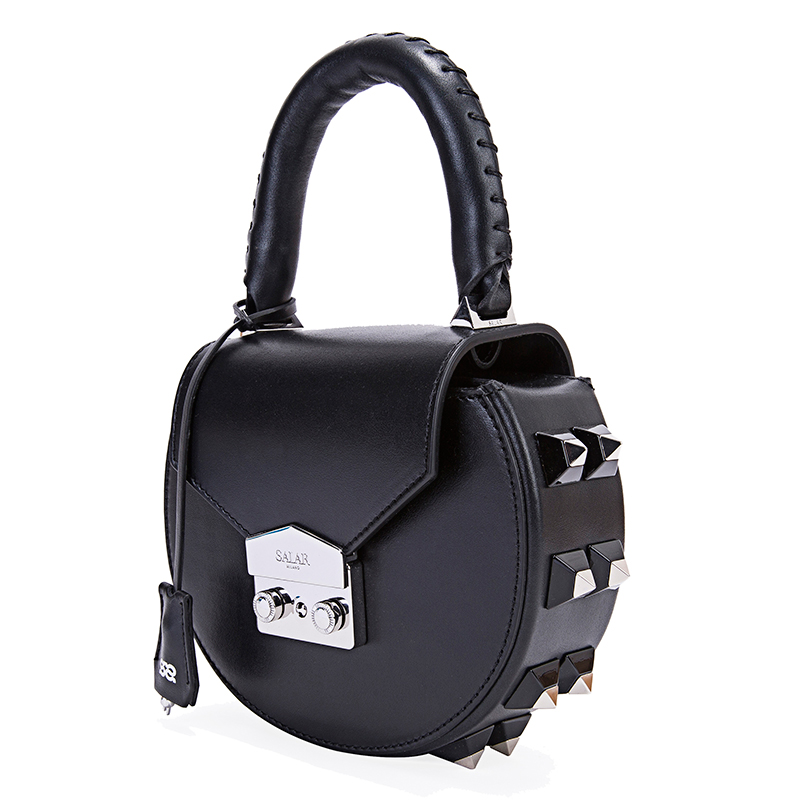 salar 女士牛皮铆钉装饰手拎单肩包 sr18mibg4