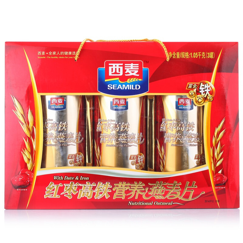 西麦红枣高铁燕麦片礼盒1050g谷物早餐营养代餐送礼佳品