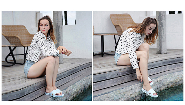 BAIHOU Side-Slipping Water-Resistant Summer Wear-Resistant Home Bathroom Quick-Drying Indoor Men's And Women's Slippers 1802 Light Blue 35-36 20