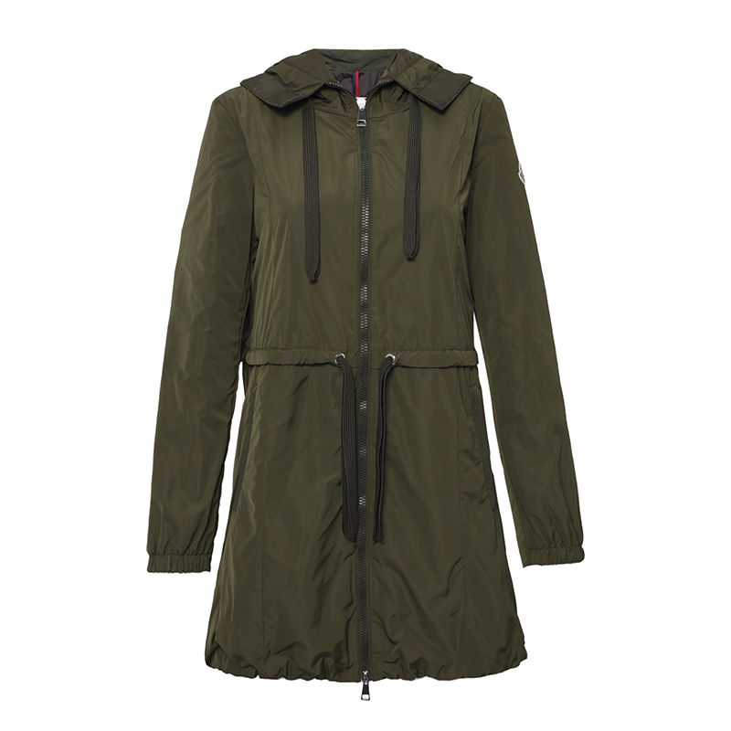 【蒙口外套】moncler 盟可睐 女士藏蓝色混纺连帽中长风衣外套 d1 093