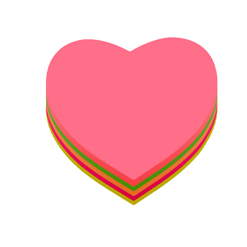 Fenshang Cute Design Sticky Notes, Instant Memo Pads, Self-Adhesive Message Paper, 100 Sheets, Heart-Shaped Notepaper Approximately 7cm X 7cm