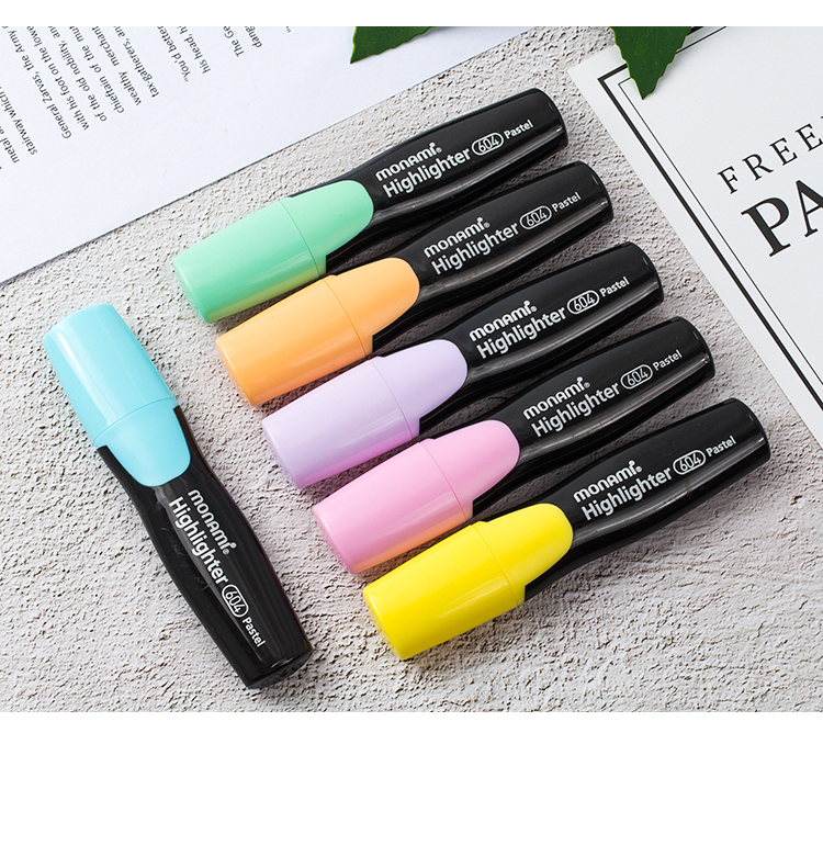 [Back to School Essential] Monami (Monami) Highlighters for Students, Square-Tip Marking Pens for Notes And Journaling, 6-Color Set 06020Z06 9