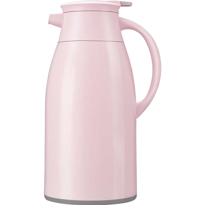 JEKO&JEKO Insulated Water Bottle for Home Use, Hot Water Thermos, Dormitory Large Capacity Water Jug with Glass Inner Liner, 1.6L Light Pink
