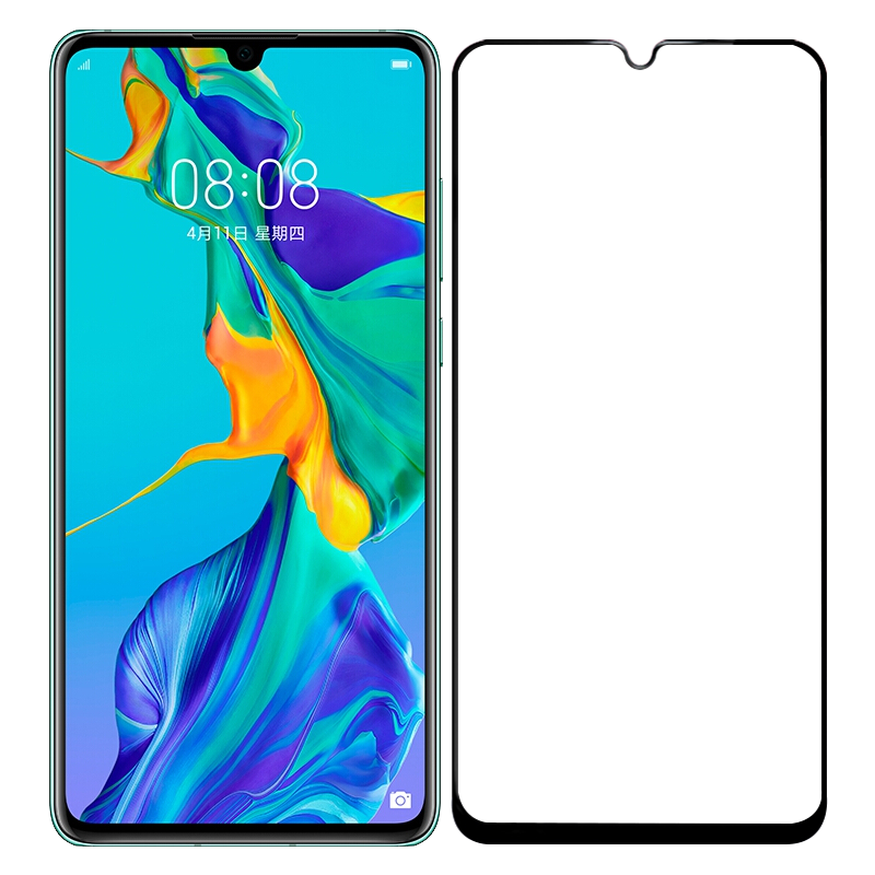 HotFire Full Screen Tempered Glass Film for Huawei P30, Full Screen Protective Film for Huawei P30, Non-Water-Cooled Full Glass Film, Black