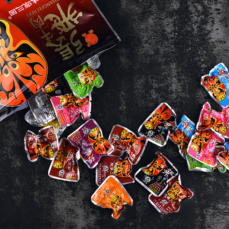 张飞 什锦牛肉十口味500g 量贩装 四川特产 旅游休闲零食小吃 