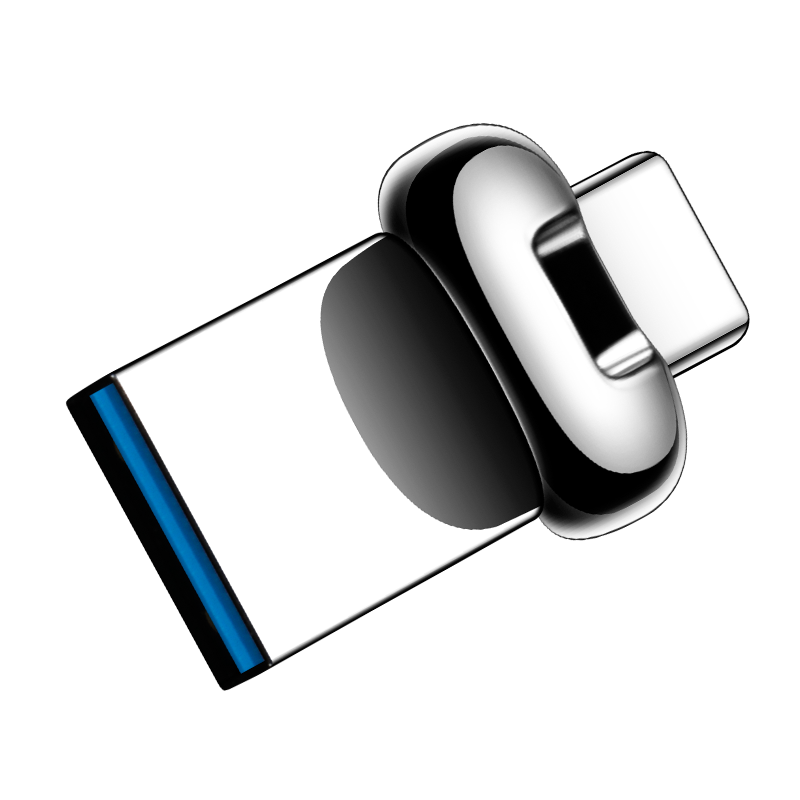 Aigo 64GB Type-C USB3.2 Dual-Interface Flash Drive U358 Silver Metal Mini Version Direct Connection to Phone And Computer Dual-Use Thumb Drive Compact And Cute for Students