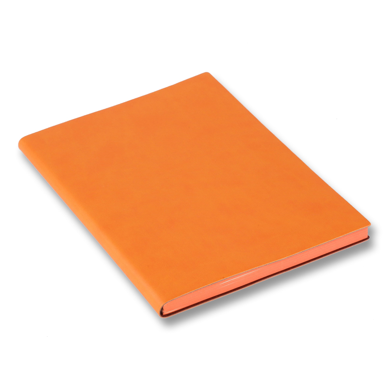 TRNFA TB-C193 Colorful Fashionable Imported Color-Changing PU Notebook High-End Business Journal Soft Leather Cover Creative Office Stationery (Orange Yellow 32K)