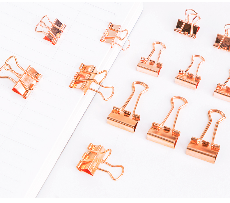 Fizz Metal Clip Set Combination (16 Pieces of 15mm Long Tail Clips + 8 Pieces of 19mm Binder Clips + 50 Pieces of 28mm Paper Clips) / Desktop Office Supplies FZ216006 9