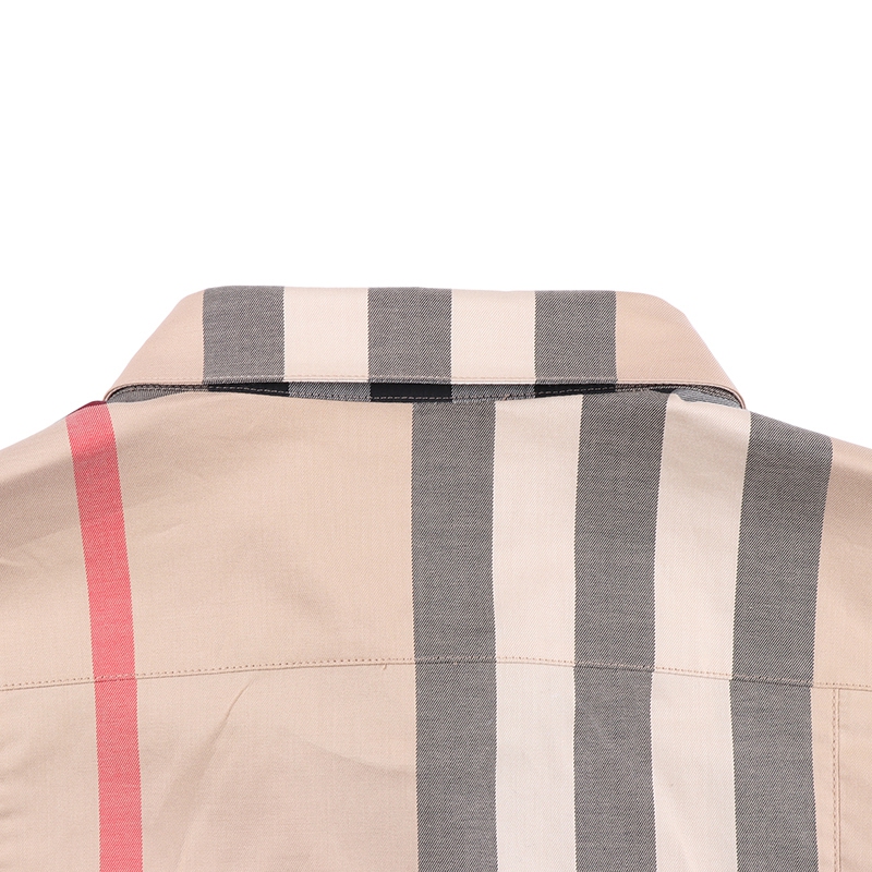 burberry 巴宝莉 女士卡其色格纹棉氨纶长袖衬衫 39180911 s码