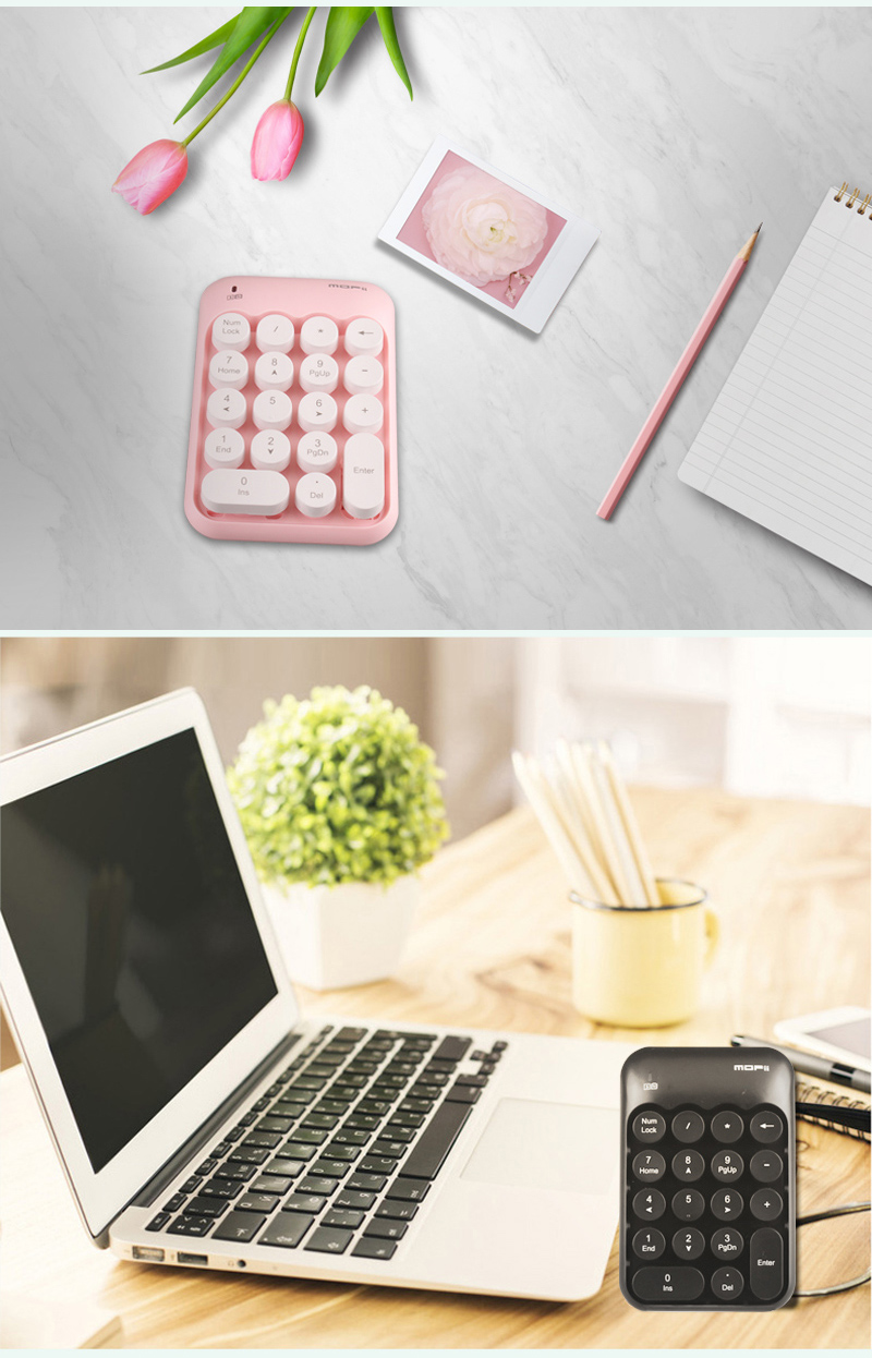 Mofii X910 Wireless Laptop Digital Keypad, USB Wireless Keyboard, Mini Financial Accounting Keyboard, Bank Keyboard, Milk Tea Color Mixed Patter 7