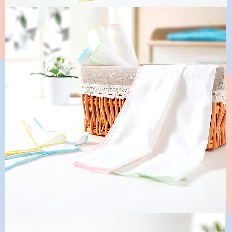 Babyprints Baby Drool Bib, Gauze Pure Cotton Baby Handkerchief Square Towel, Newborn Face Washcloth, Antibacterial, Pack of Te 16