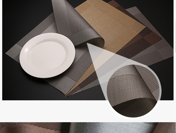 FOOJO Placemats, Wooden Dining Table Mats for Western Cuisine, Home Use Heat-Resistant Waterproof Oil-Proof Scald-Proof Table Mats, Simple Striped Design, 2 Pieces 12