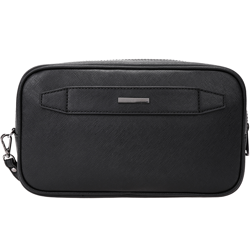 armani jeans 阿玛尼 男士黑色皮革长款手拿包 932002 cc991 00020