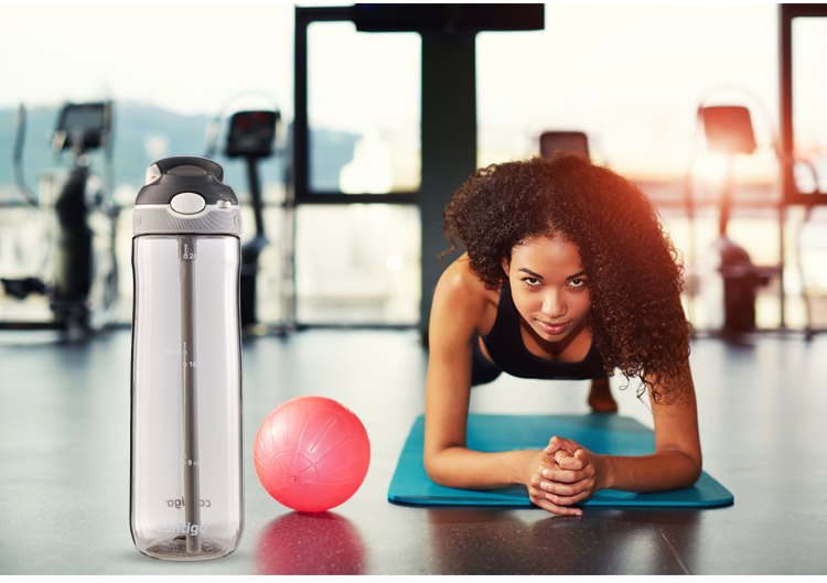 Contigo Single-Wall Sports Straw Bottle Summer Outdoor Large Capacity Sports Water Bottle 1000ml Wine Red HBC-ASH133 10