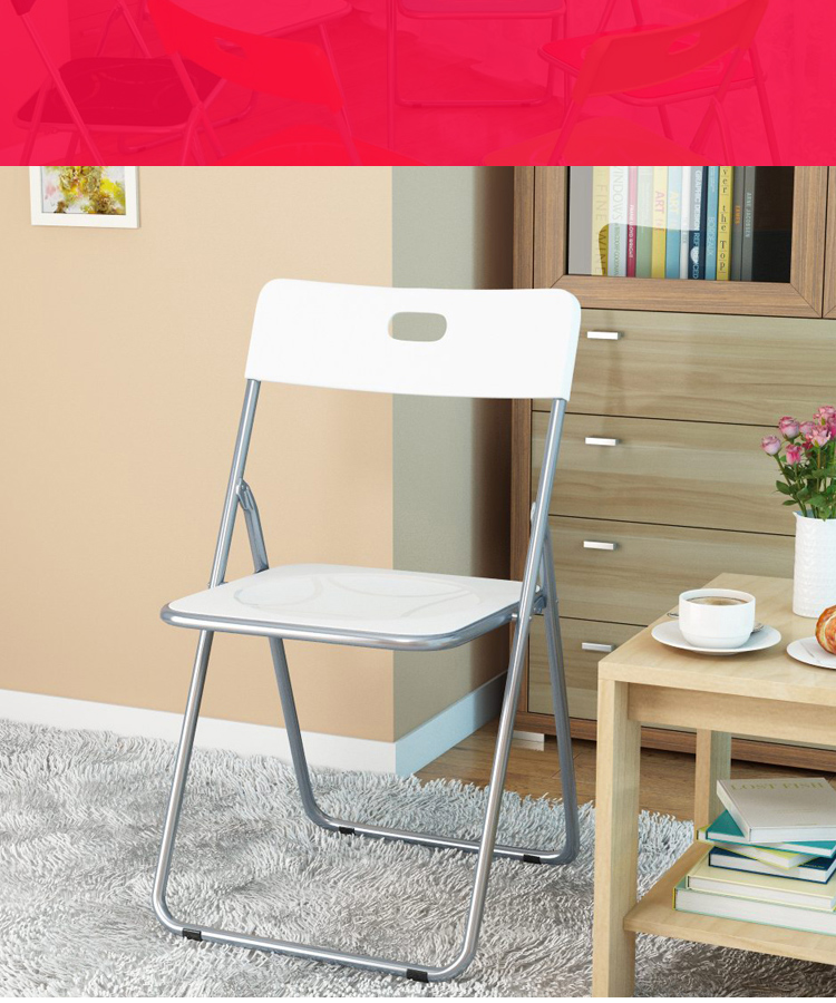 Shuaili Folding Chair, Plastic Portable Leisure Backrest Dining Chair, Office Training Conference Meeting Stool Black SL1613Y2 7