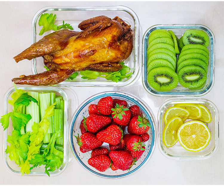 LOCK&LOCK Heat-Resistant Glass Food Storage Containers Set of Three: Sealed Lunch Boxes with Bento Box, Meal Containers And Lunch Bag 1000+750+300ML 14