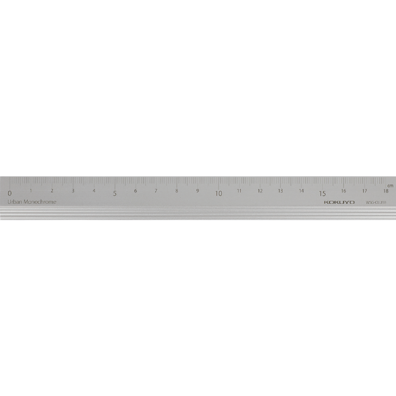 KOKUYO Urban Impression Student Aluminum Straight Ruler for College Entrance Exam (18cm) 190×20.6×5mm Silver 1 Piece WSG-CLU18C