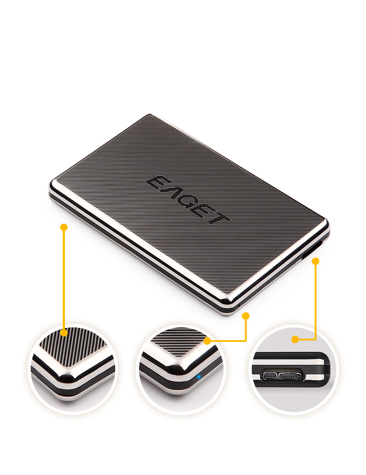忆捷(eaget) g50 2.5英寸usb3.0全金属高速全盘加密移动硬盘1tb银色