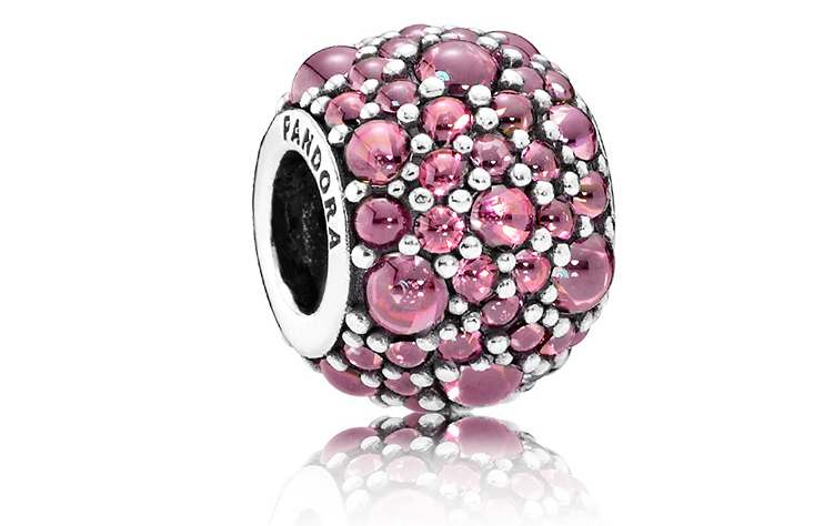 pandora 潘多拉 梦幻闪烁粉色水滴串珠 791755hcz
