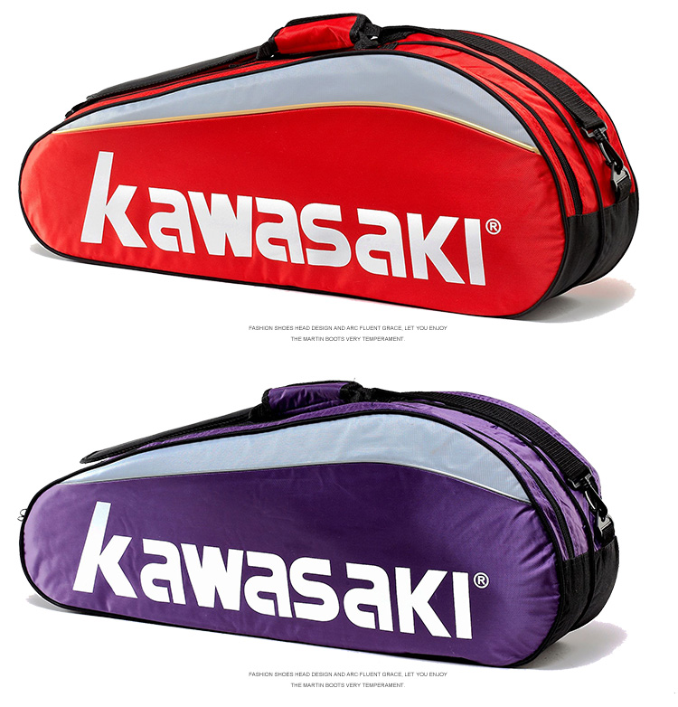 KAWASAKI Badminton Bag, Shoulder Bag, Tennis Bag for Men And Women, Separate Shoe Compartment, Racket Bag, Model 8327, Blue And Red 15