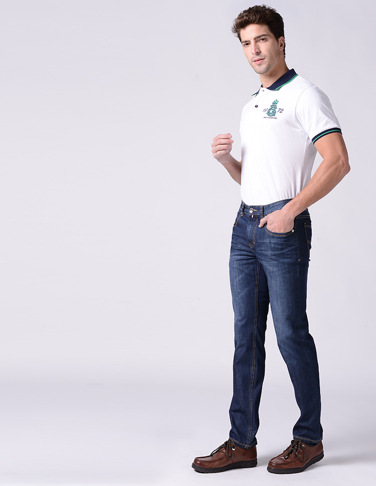 Pierre cardin 321 2017 spring and summer men's clothing Shu silk thin cool through the micro-elastic leisure waist jeans light blue 32 yards - Jingdong