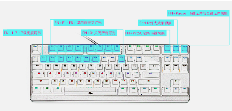 魔力鸭（ducky）2087 s2 mix 87混光键原厂cherry游戏机械键盘 黑色 黑轴-京东