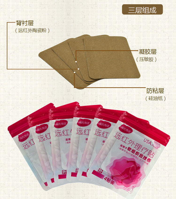 海氏海诺 远红外理疗贴 软组织扭挫伤 4贴装