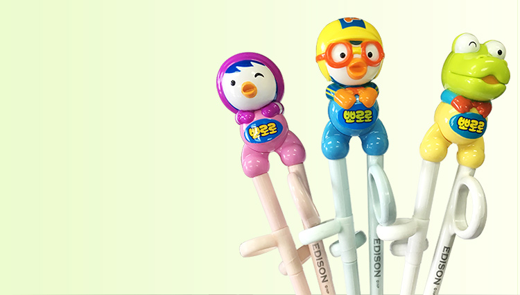 Korea EDISON Bo Lele (Pororo) series of learning chopsticks single support Pororo Korea imported - Jingdong