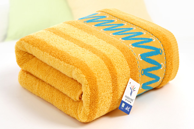 【金号浴巾】金号毛巾 ga3106纯棉提缎加厚浴巾黄色单条装 140*72cm