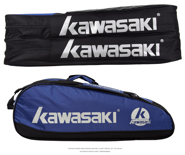 KAWASAKI Badminton Bag, Shoulder Bag, Tennis Bag for Men And Women, Separate Shoe Compartment, Badminton Racket Bag, 8327 Navy Blue 15