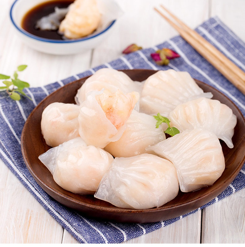 聚福鲜汕头冷冻广式水晶虾饺皇1kg袋港式茶点早餐点心蒸饺包子