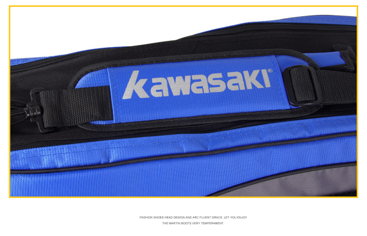 KAWASAKI Badminton Bag, Shoulder Bag, Tennis Bag for Men And Women, Separate Shoe Compartment, Badminton Racket Bag, 8327 Navy Blue 14