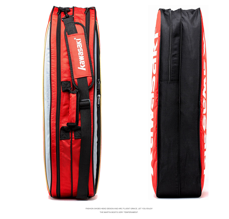 KAWASAKI Badminton Bag, Shoulder Bag, Tennis Bag for Men And Women, Separate Shoe Compartment, Racket Bag, Model 8327, Blue And Red 17