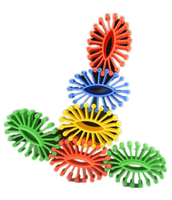 育童椭圆形多变积木童趣拼拼圈塑料齿形轮拼插装儿童拼接玩具136周岁