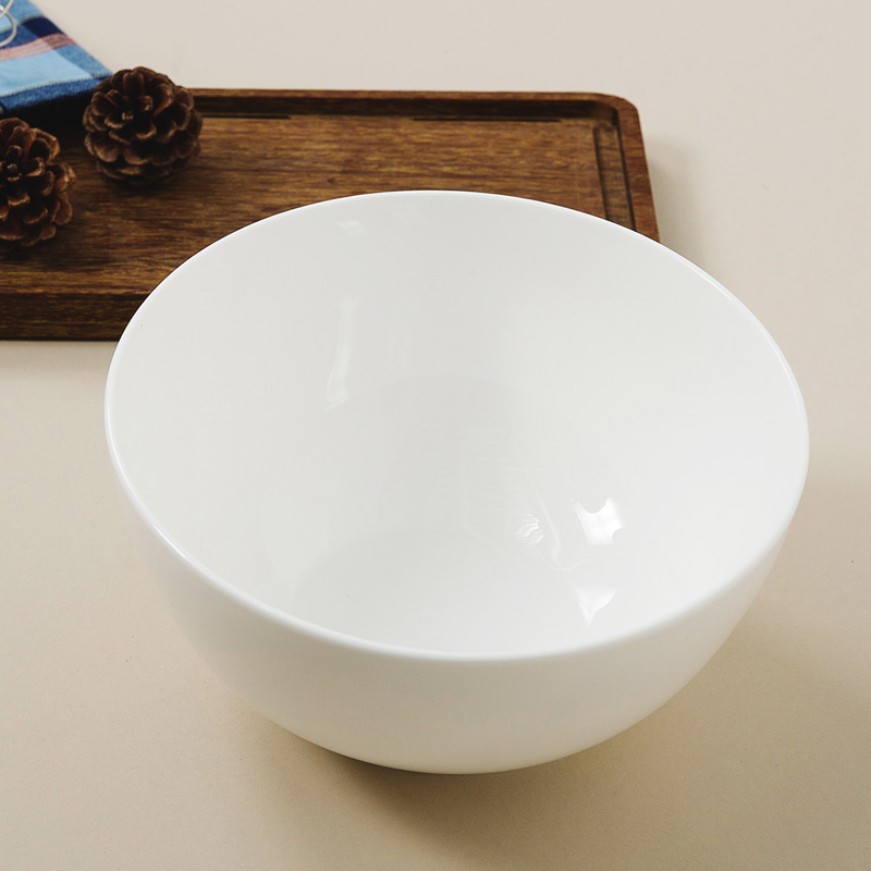Sky Top Ceramic Bone China Large Soup Bowl, Pure White, for Home And Hotel Use, Tableware, 8-Inch O-Bowl